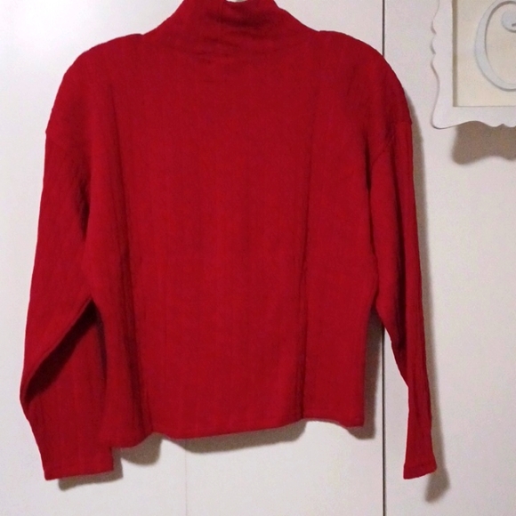 Express Tricot red mock turtleneck pullover Sz.Med - Picture 3 of 4